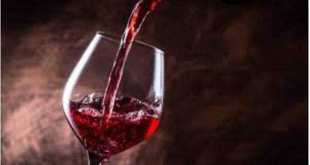 Glass of red wine